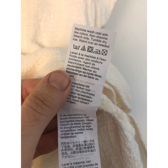 Madewell Sz S Tie Waist Faux Wrap Short  Sleeve Shirt Top White - Picture 4 of 9